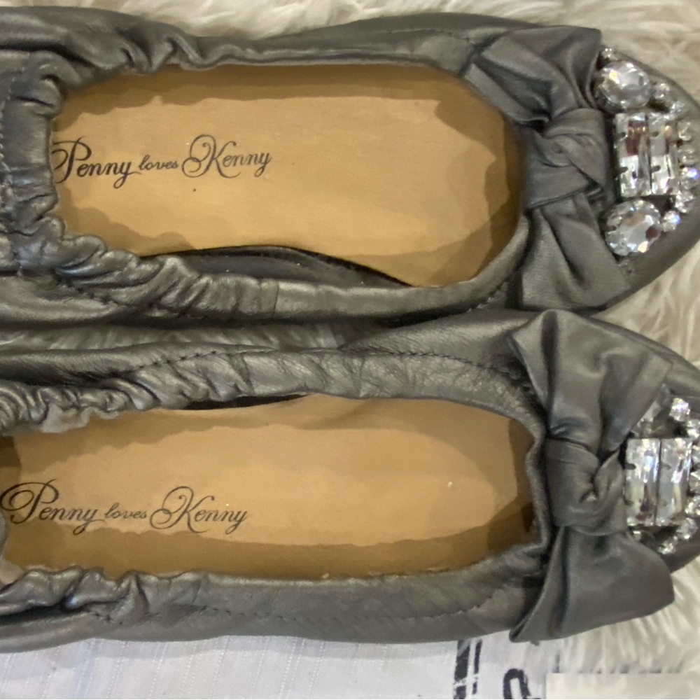 Penny Loves Kenny Silver Embellished Flats